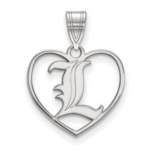 Sterling Silver U. of Louisville 'L' Heart Pendant